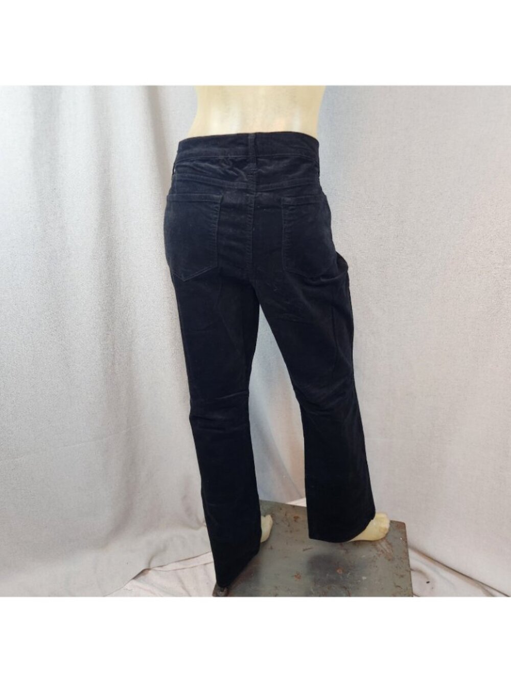 Old Navy Black Corduroy Boot Cut Curvy Pants Slacks Siz 12 Reg LARGE 33Wx32I NEW - Picture 4 of 6